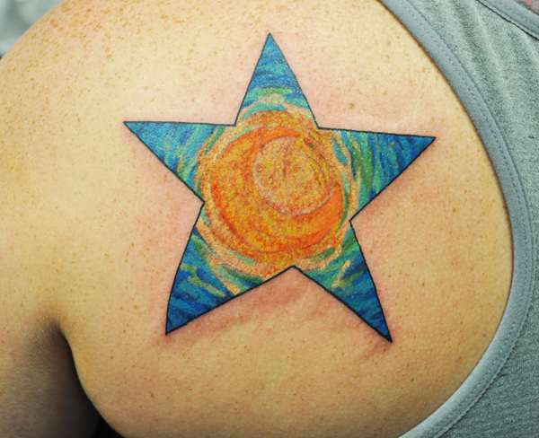 A tattoo based on the Starry Night 