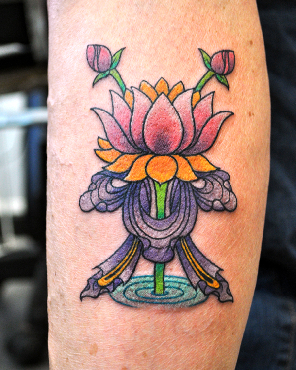 Lotus Flower by Steve Fawley | Living Arts Tattoo, New Hope, Pa.