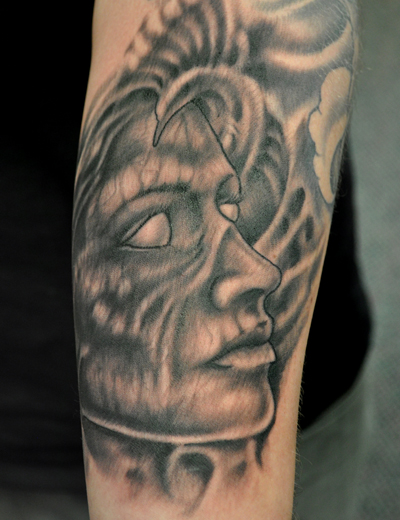 tattoo of a zombie woman 