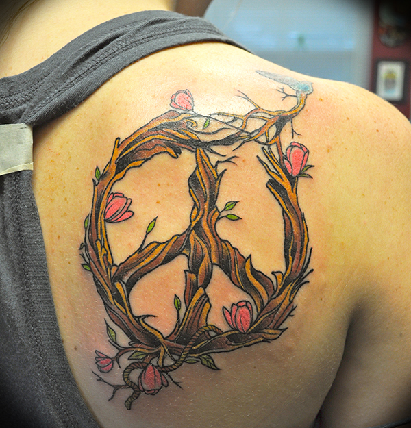 Peace Sign by Josh Hoffman | Living Arts Tattoo, New Hope, Pa.