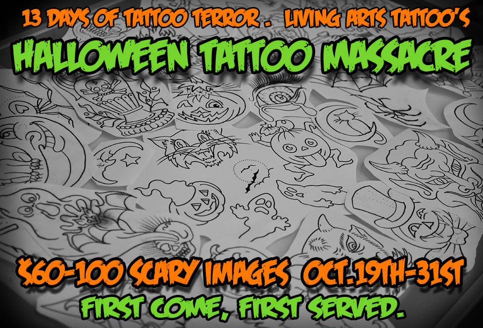 Come on in and get a scary tattoo. 